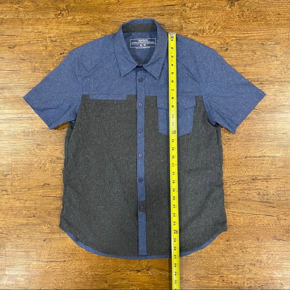 Sombrio Colorblock Blue Performance Riding Cycling Button Up Shore Shirt Men's S - Picture 9 of 10